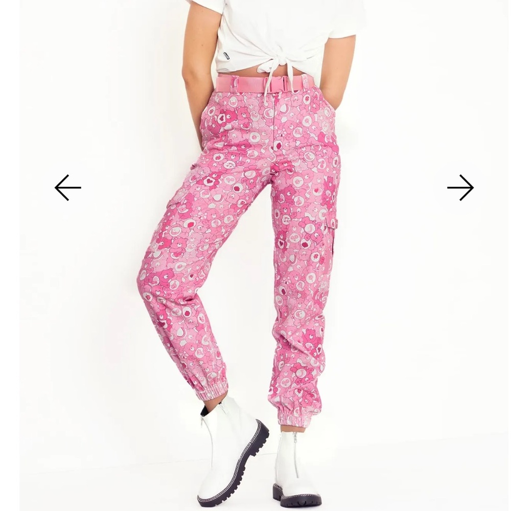 CLASSIC CARE BEARS PINK CARGO PANTS - LIMITED BLACKMILK NWOT SIZE 10 PINK